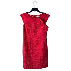 Vintage Sandra Darren Sheath Dress 12 Textured Bow Zip Chic Evening Cocktail